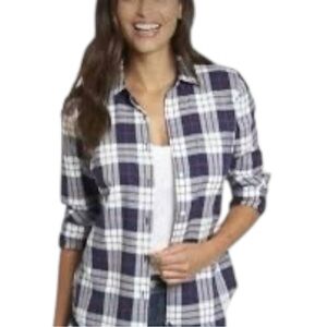 NWT Untuckit Sorbo Blue Plaid 100% Cotton Button Up Shirt Size 10